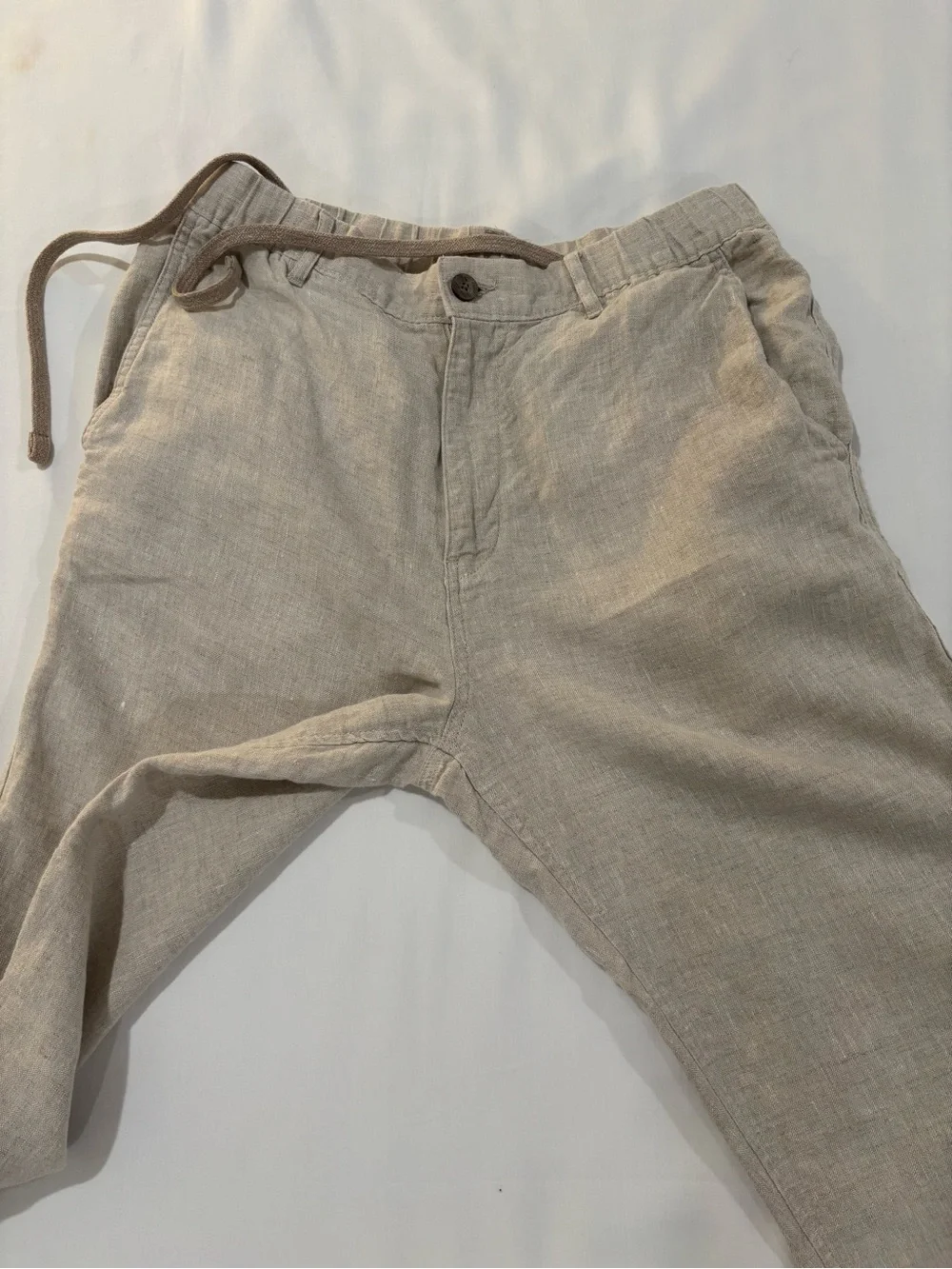 Caribbean - Men's 100% Linen Pants in Light Tan